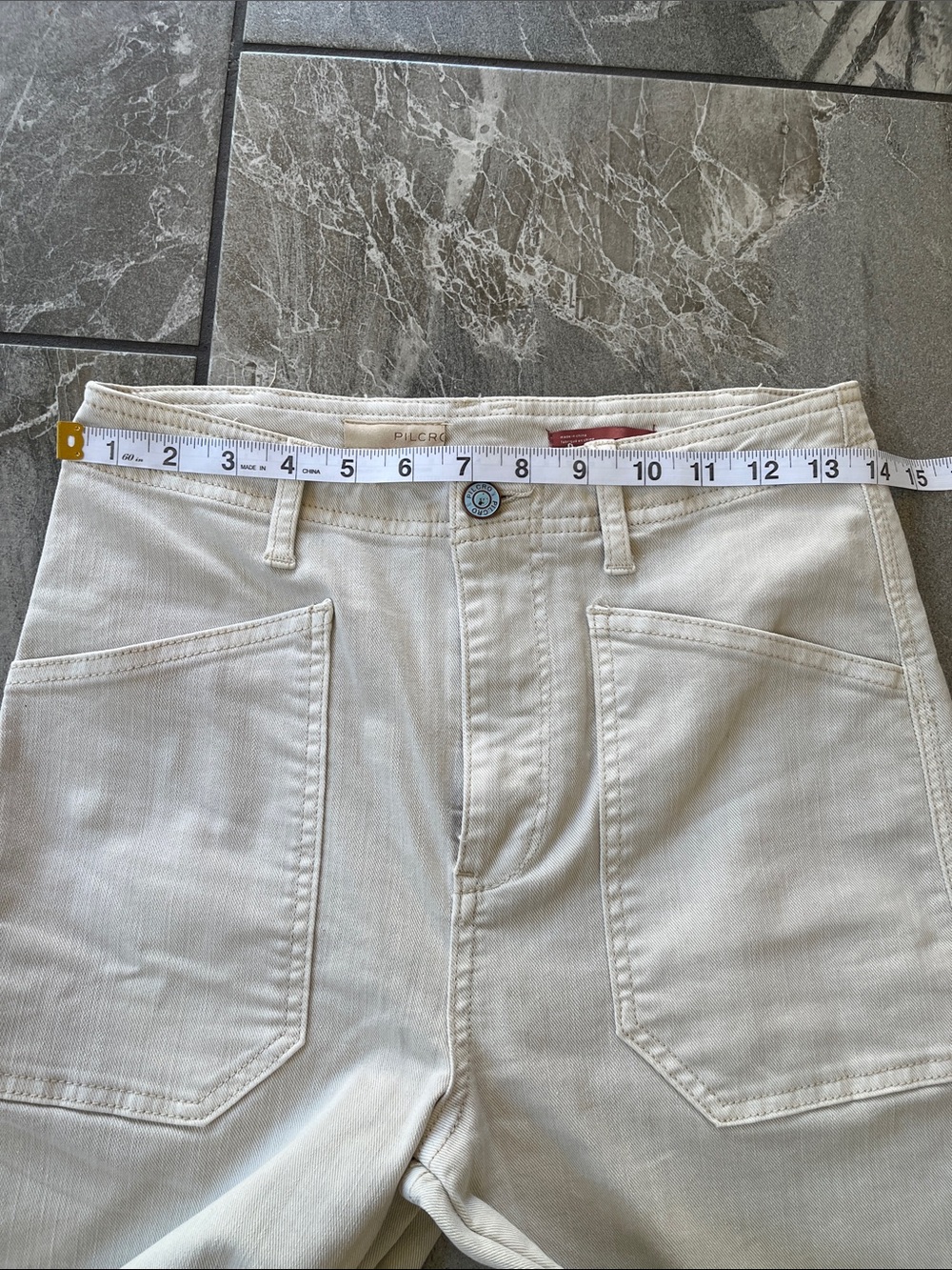 Pilcro The Carpenter Wide Leg Pants Size 25 Khaki Cream - Picture 13 of 13